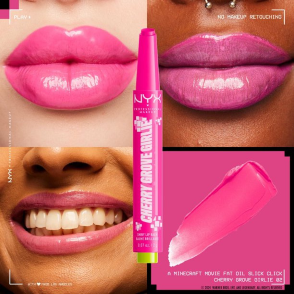 NYX Professional Makeup - Minecraft Movie Fat Oil Slick Click Cherry Grove Girlie